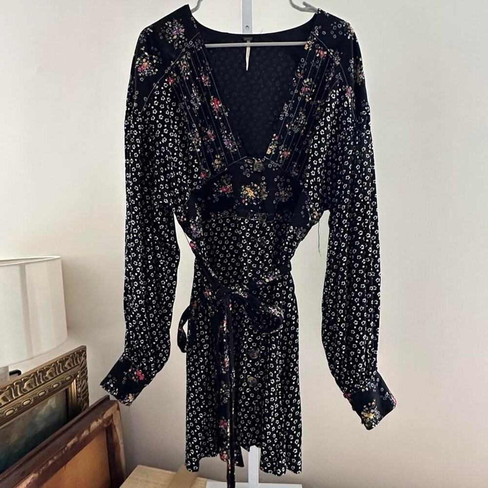 Free people black floral print
